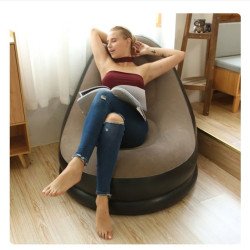 Canapé Gonflable,chaise De Sac Paresseux Gris noir