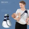 Porte-bébé respirant, porte écharpe en maille pour nouveau-né Blanc/Noir