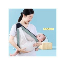Porte-bébé respirant, porte écharpe en maille pour nouveau-né Blanc/Noir