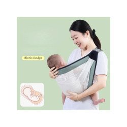 Porte-bébé respirant, porte écharpe en maille pour nouveau-né Blanc/Noir