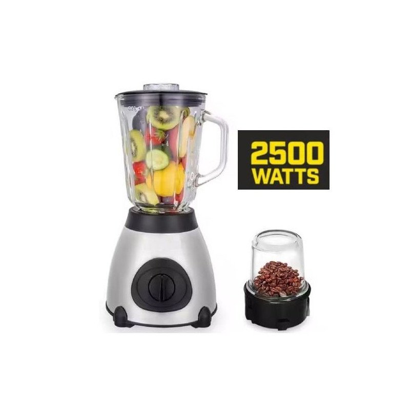 Mixeur Blender + Moulin - BOCAL INCASSABLE 2 IN 1 – Gris Noir