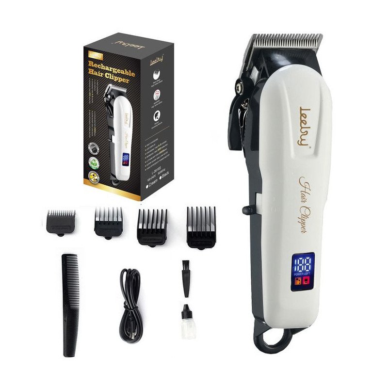 Tondeuse Rechargeable Cheveux Et Barbe - 2000mAh - Blanc
